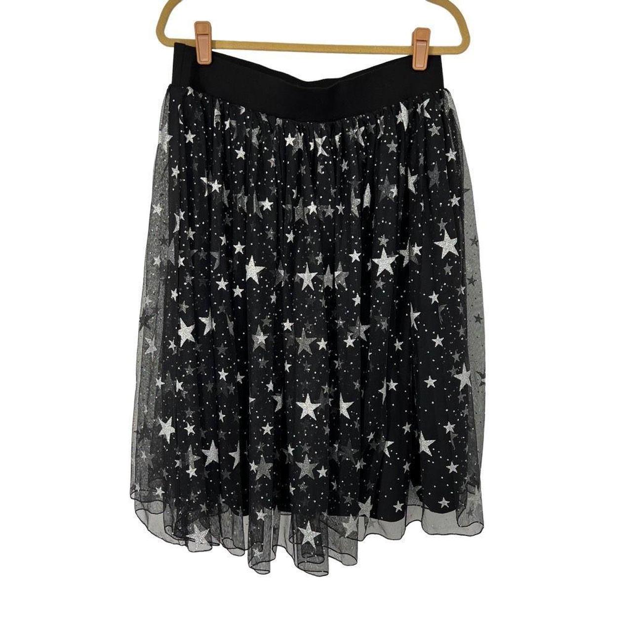 White skirt outlet with black stars