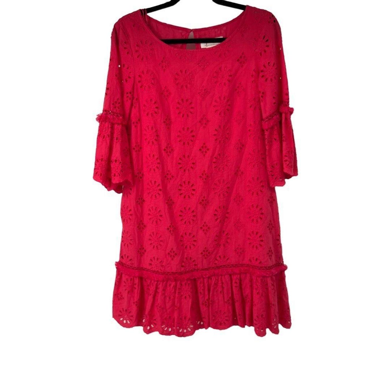 By Anthropologie Long-Sleeve Sheer Ruffled Tunic Dress