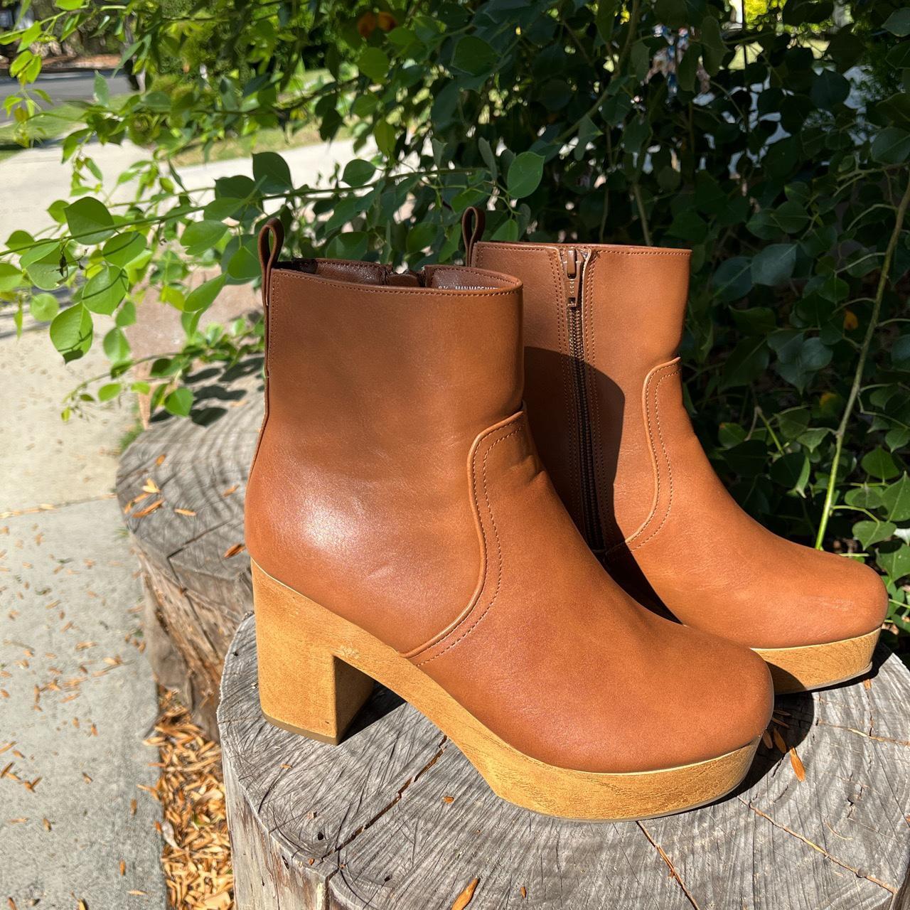 Chestnut Brown Platform Ankle Boots!!🦋 70’s... Depop