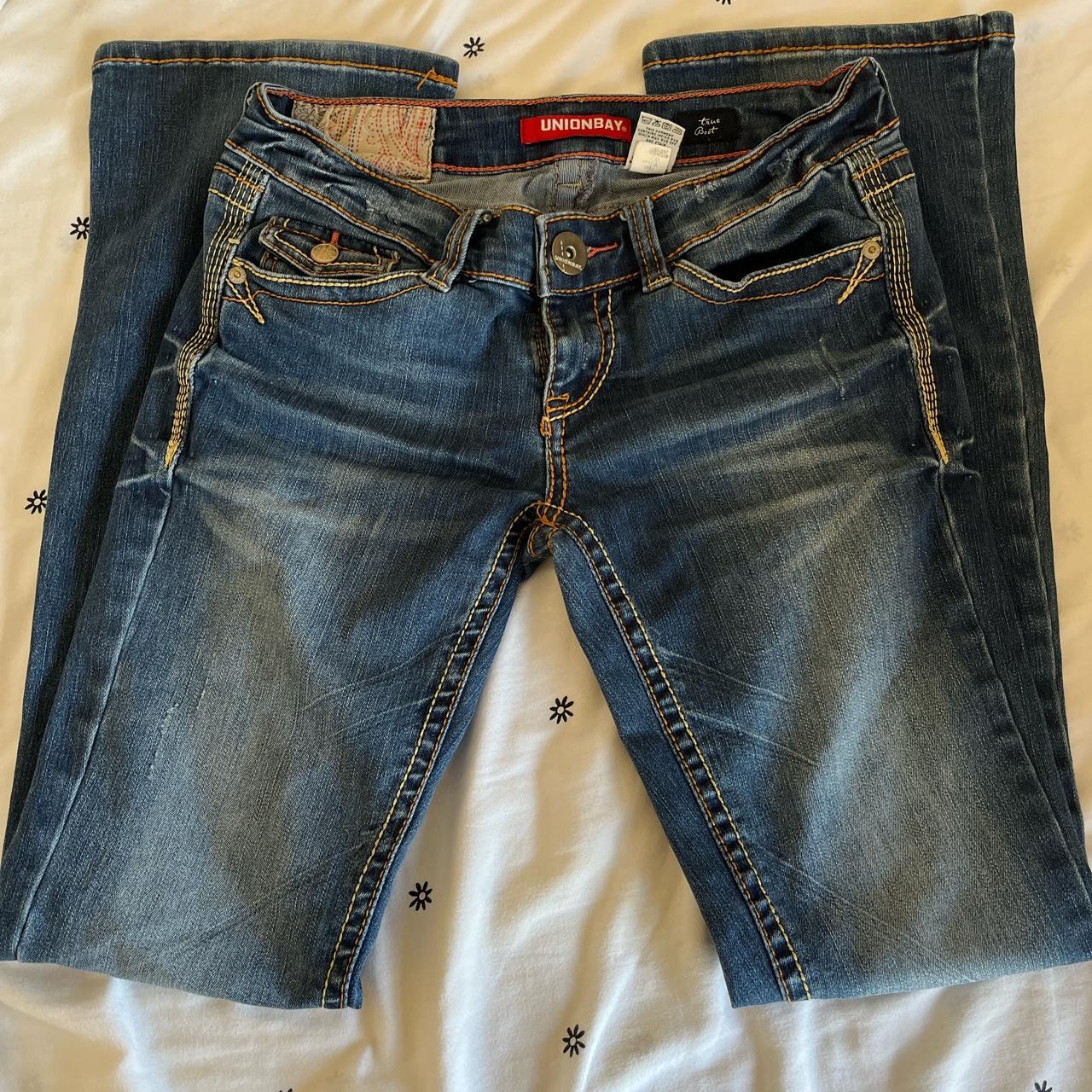 lowrise bootcut union bay jeans inseam is 30.5... - Depop