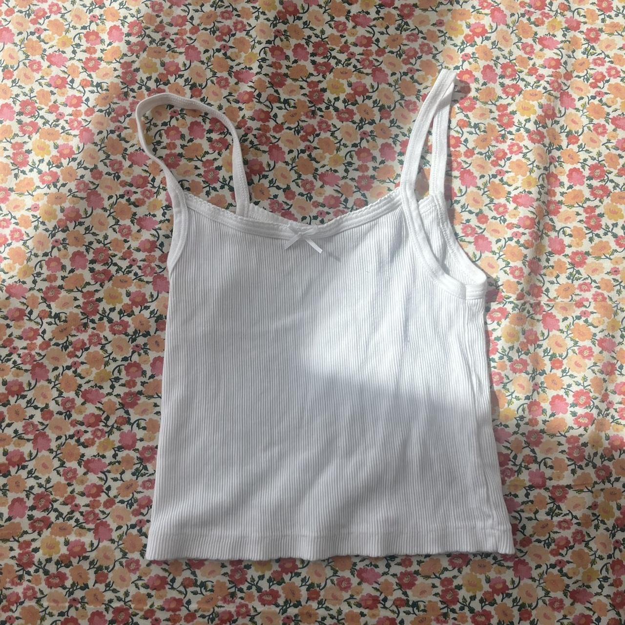 White Cropped Tank Top. Not Thick Material. Not see - Depop