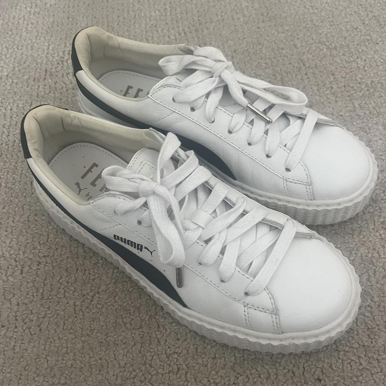 Fenty Puma White and Black Sneakers Tennis Shoes Depop