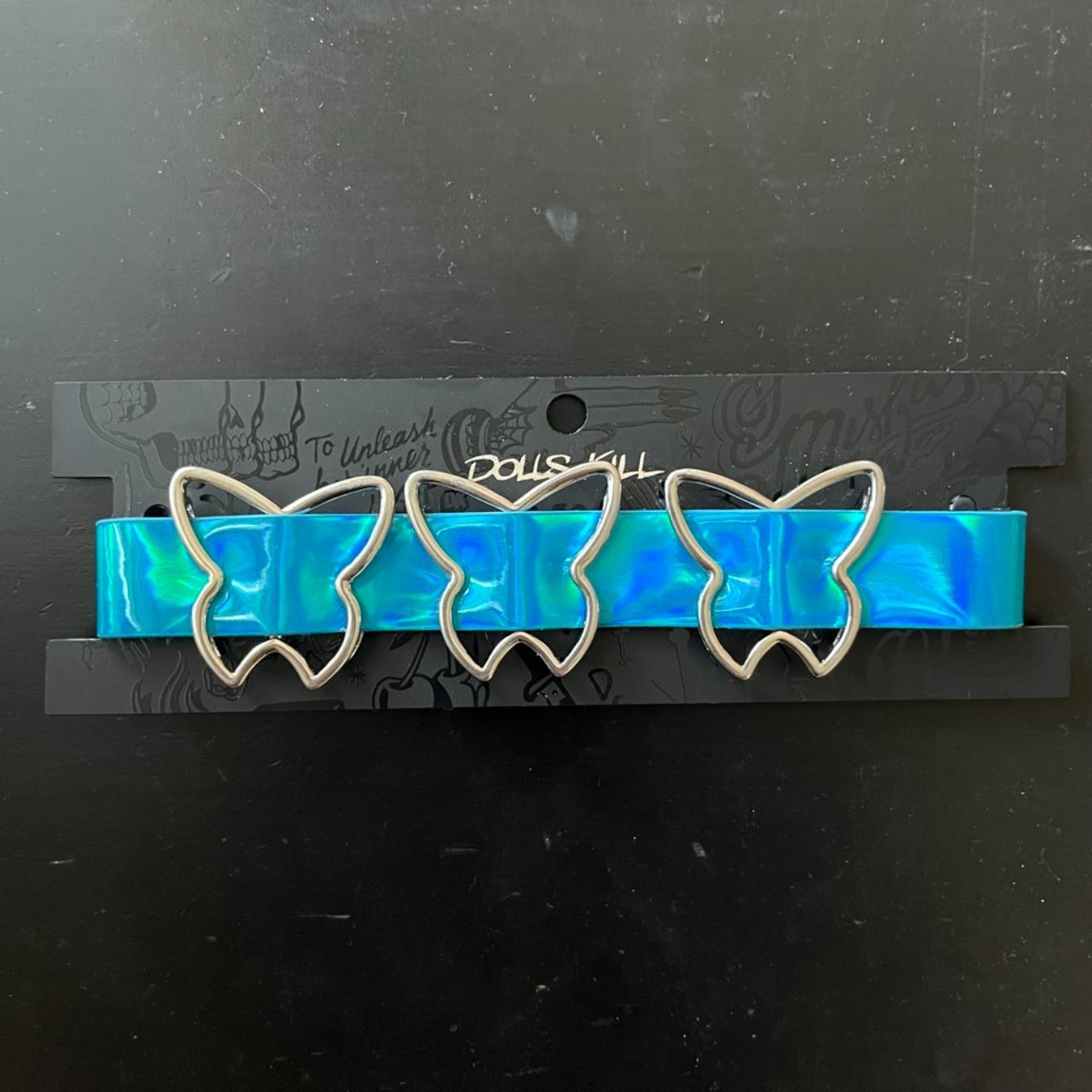 dolls kill holographic butterfly boots