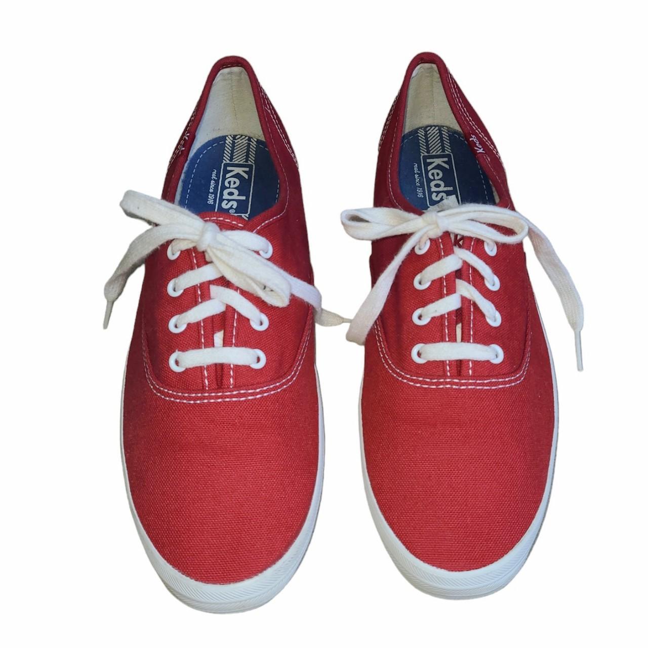 Keds Original Red Canvas Sneaker Shoes Size Classic... - Depop