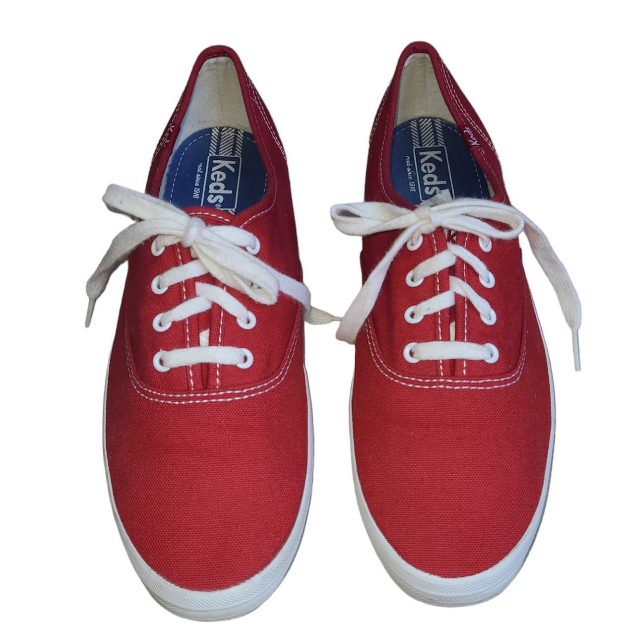 Keds Original Red Canvas Sneaker Shoes Size Classic