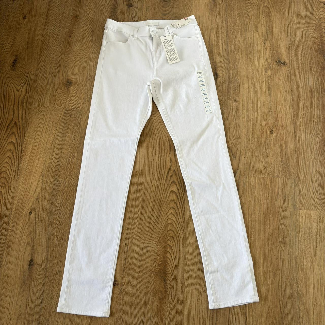 Uniqlo Jeans - White - Slim Fit Straight - Stretch...