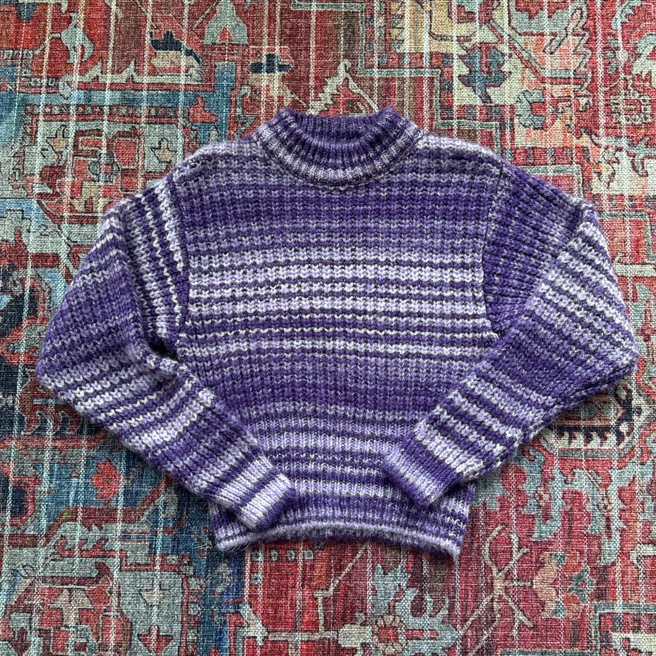 ZARA Purple Striped Knit Sweater, Tight