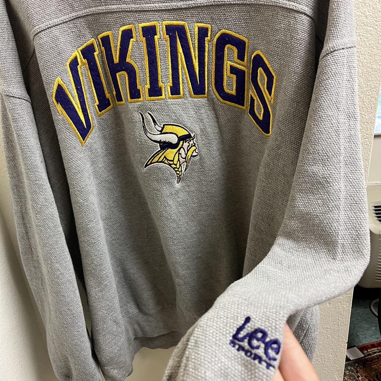 Vintage Minnesota Vikings Crew Neck Lee sport Size - Depop