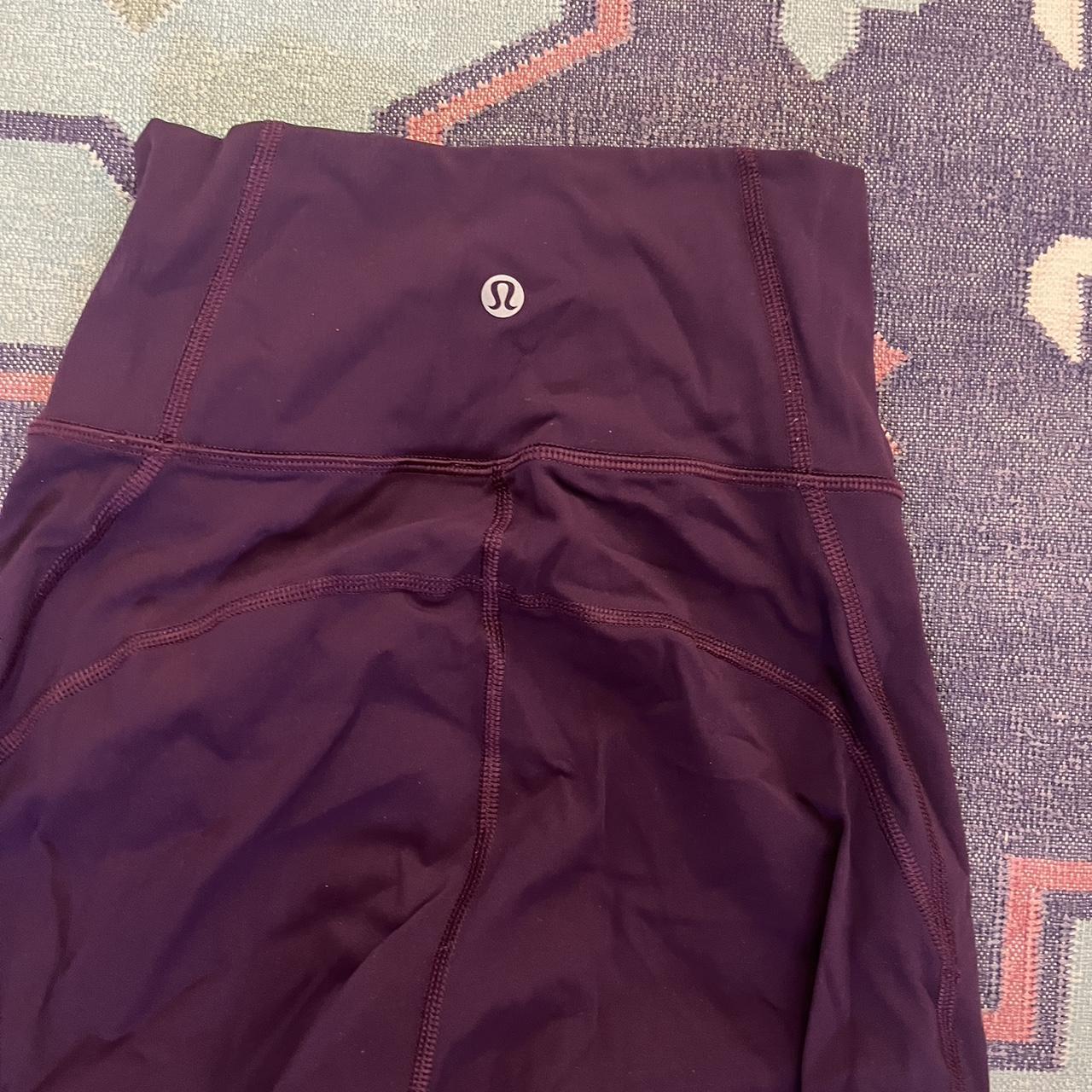 high rise purple lululemon leggings with mesh - Depop