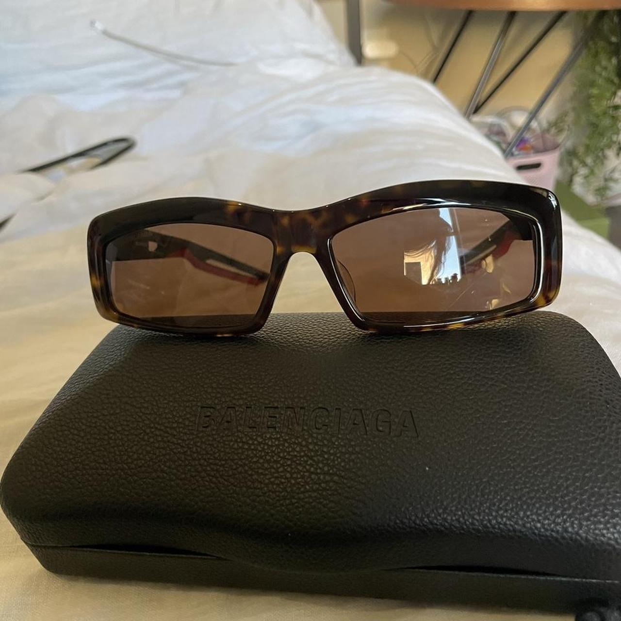 Balenciaga Women's Black And Red Sunglasses 