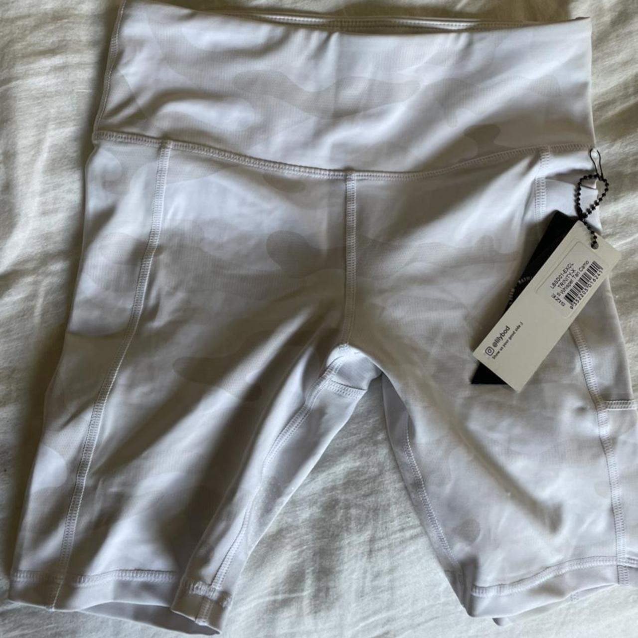 NWT Lilybod white camo bike shorts Size small, new... - Depop