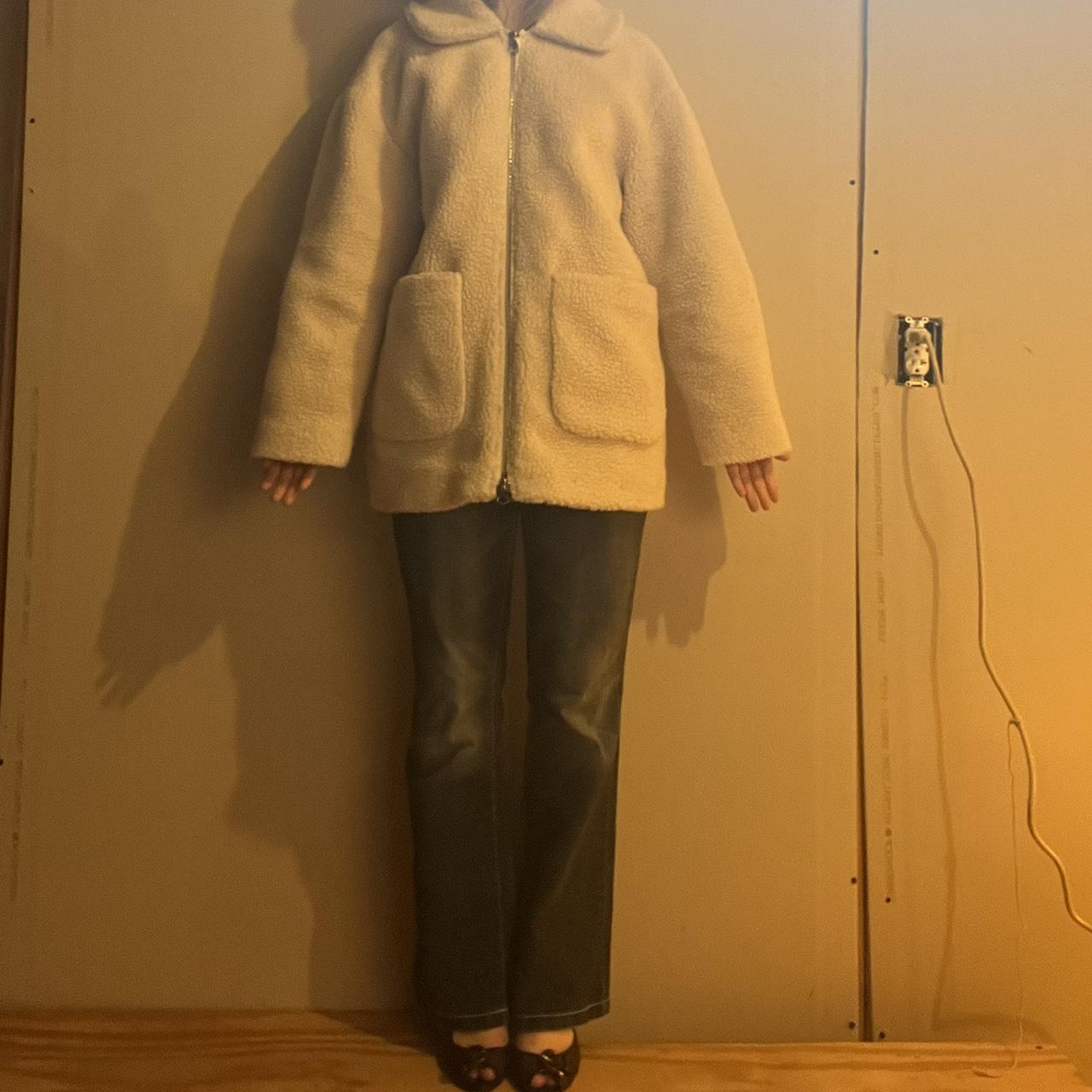 SHIPS TO CANADA ONLY! Halogen collared cream sherpa... - Depop