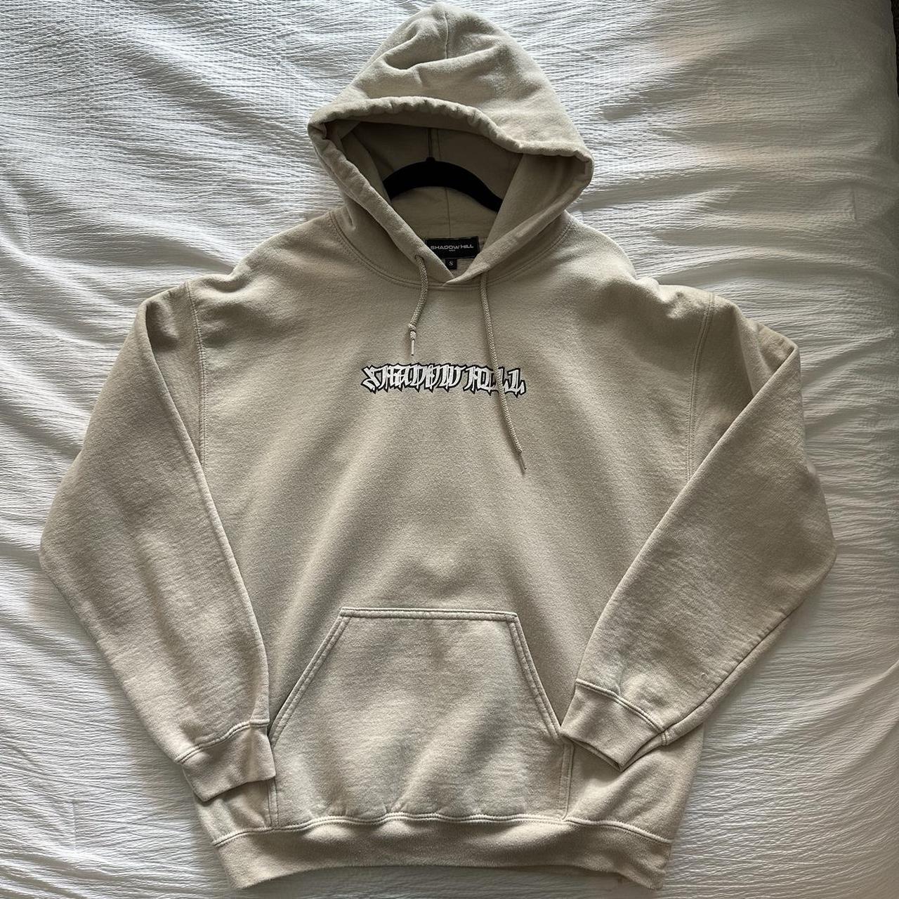 Women's Cream and Black Hoodie | Depop