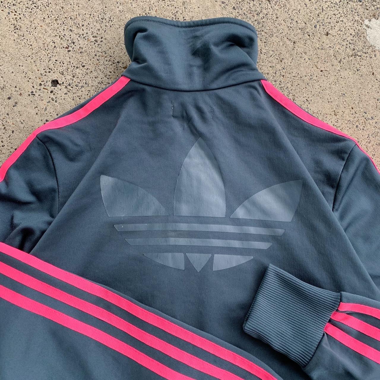 90 s Vintage Adidas Hot Pink 3 Striped Zip Up Track