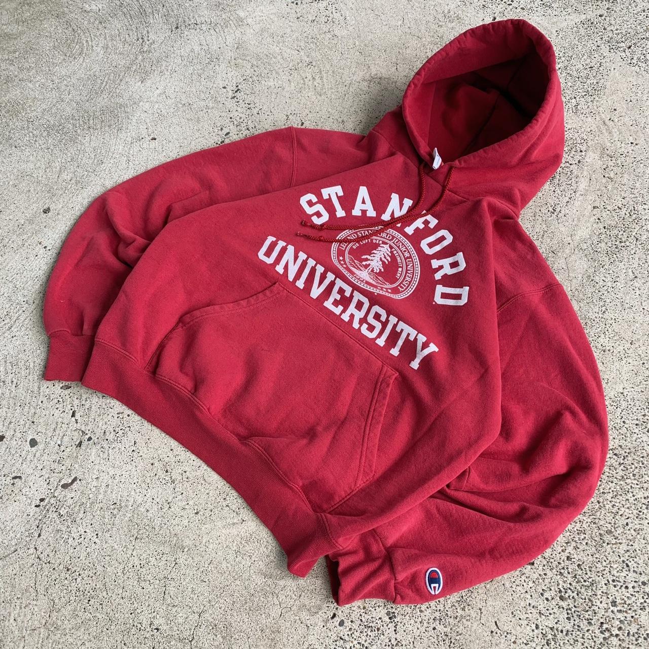 Stanford University Champion Y2K Hoodie Sweatshirt Size Medium Red Men's