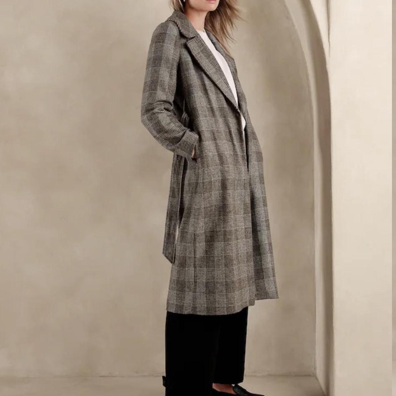 Banana republic plaid on sale coat