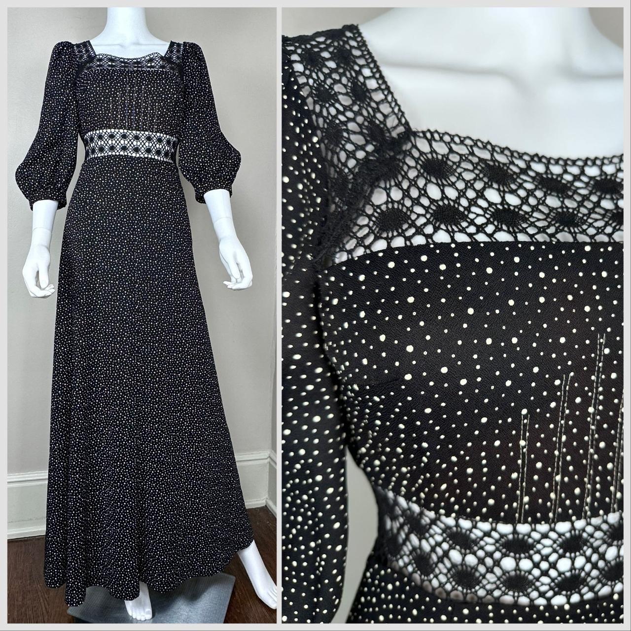 Black and white 70s dress best sale