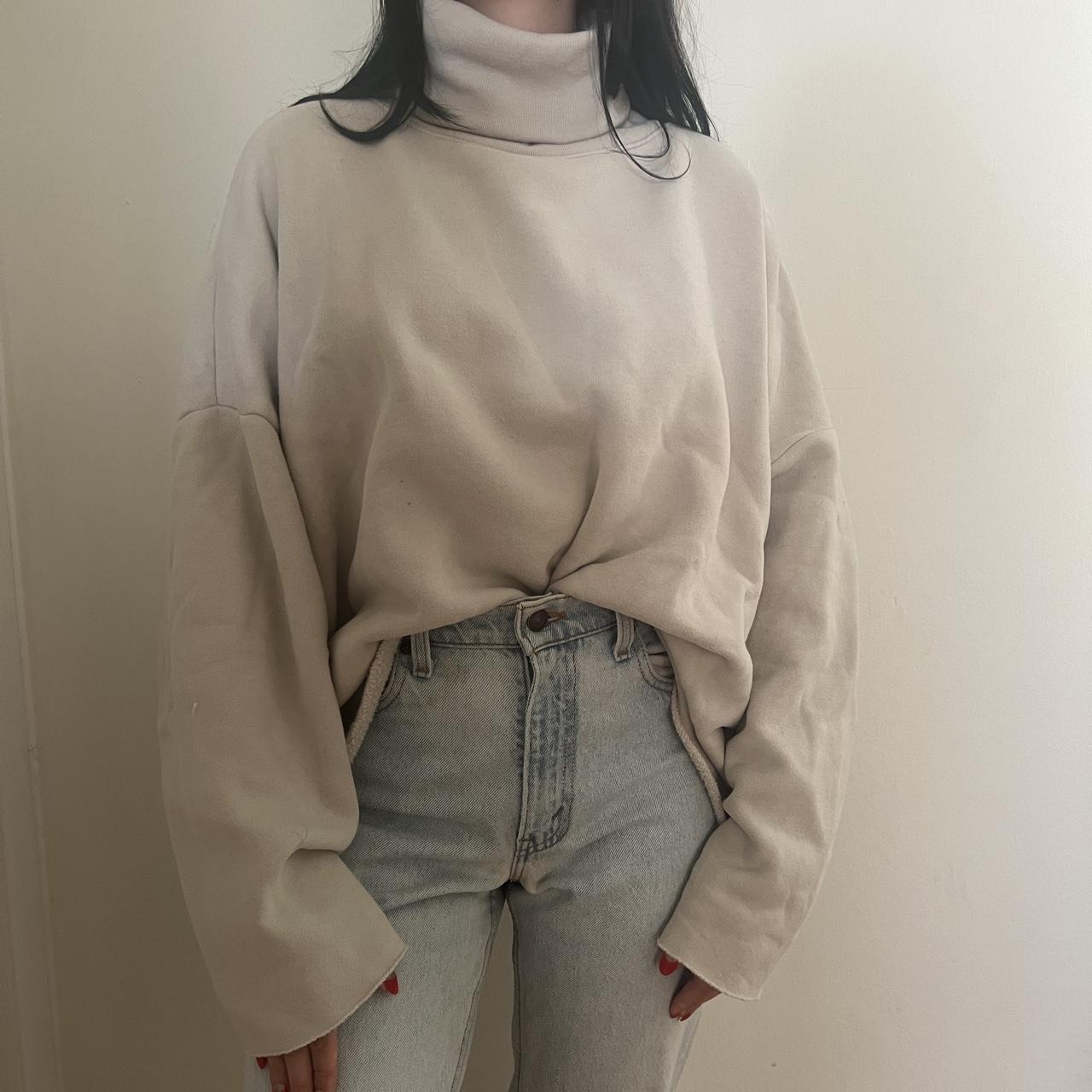 OAK + FORT CROPPED TURTLENECK SWEATSHIRT fits... - Depop