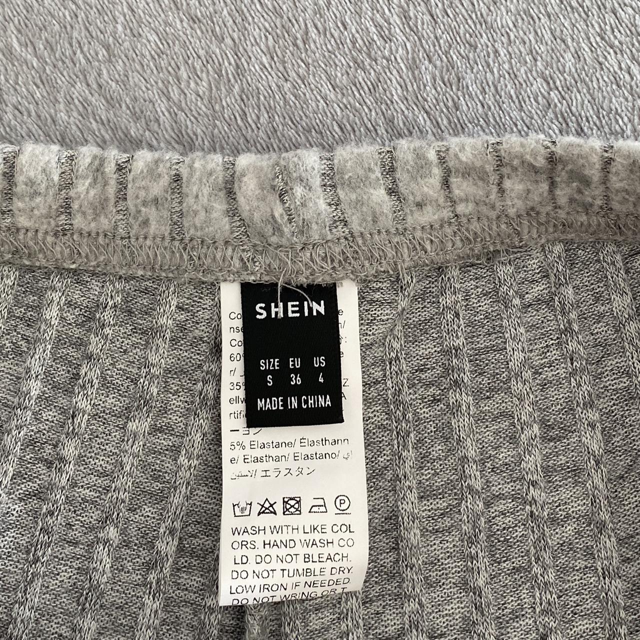 shein grey ribbed flares size s - would fit sizes... - Depop