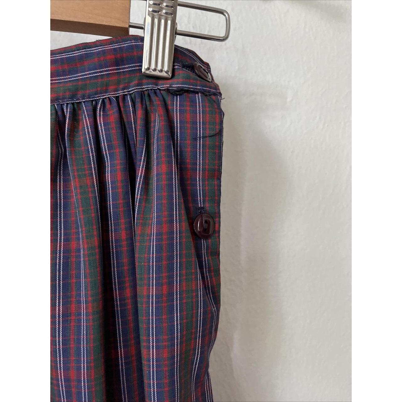 Women's Midi Skirt - Blue/Red - S – Vtg 70s 80s p… - image 4