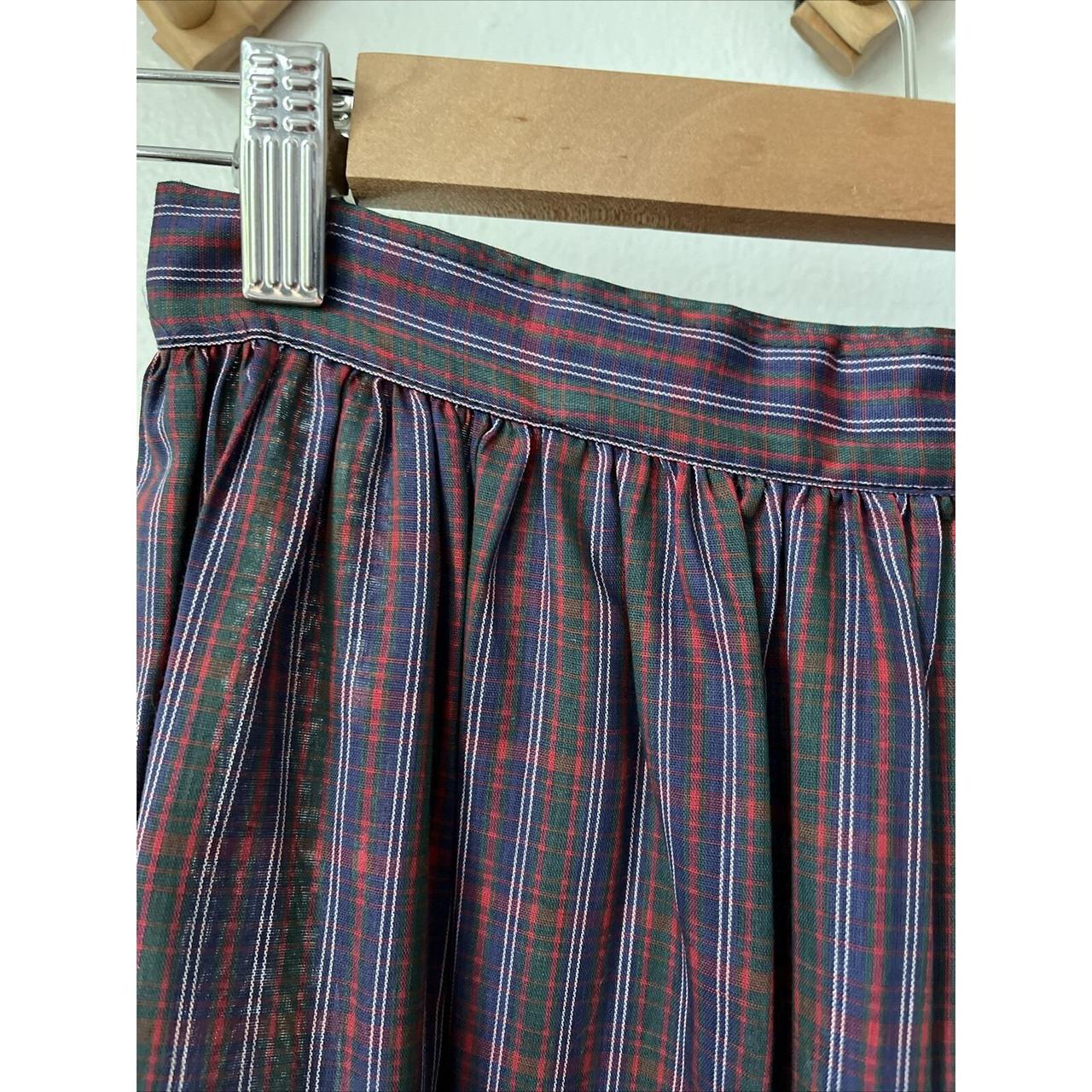 Women's Midi Skirt - Blue/Red - S – Vtg 70s 80s p… - image 3