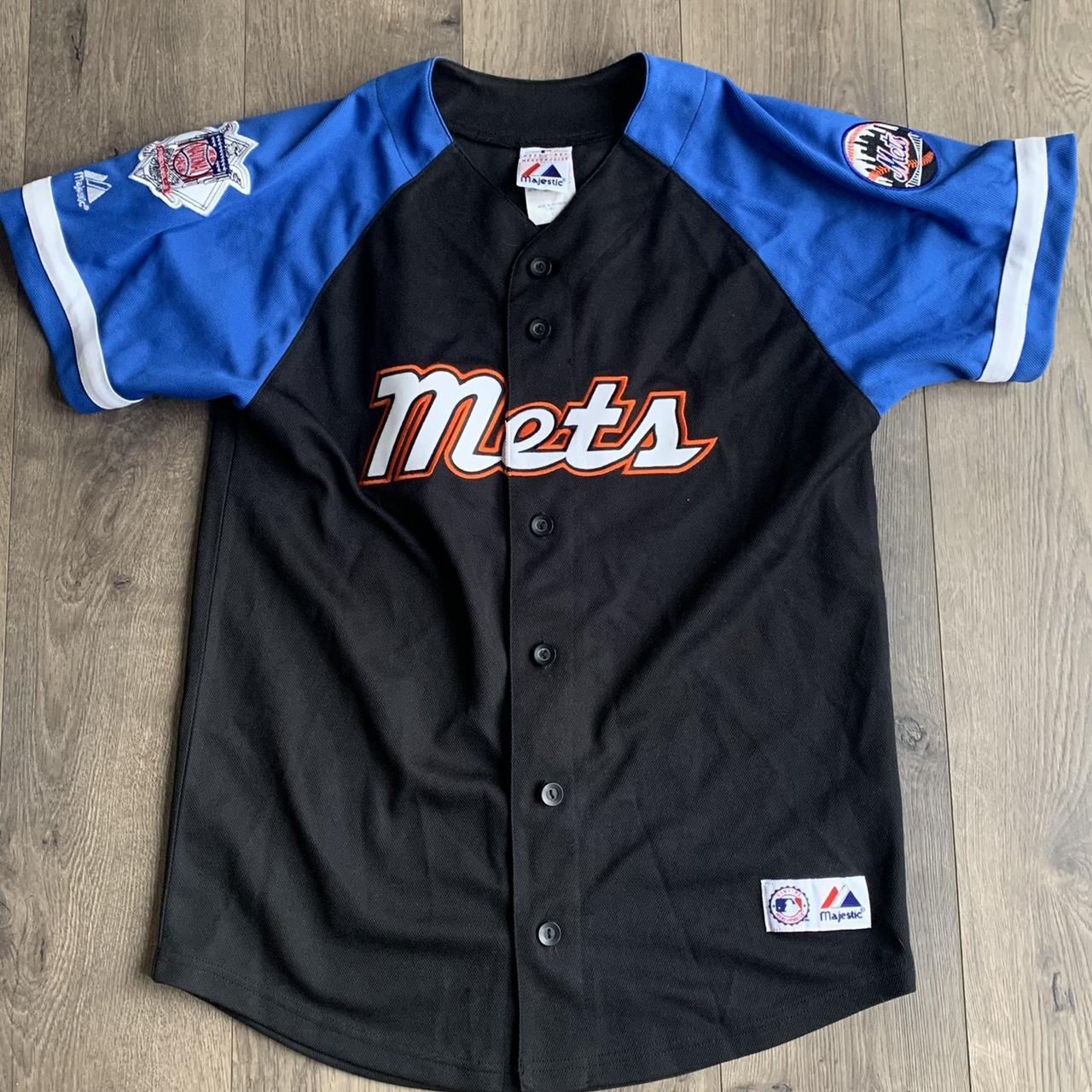 Majestic MLB New York Mets Youth Jersey Size XL Blue - Depop