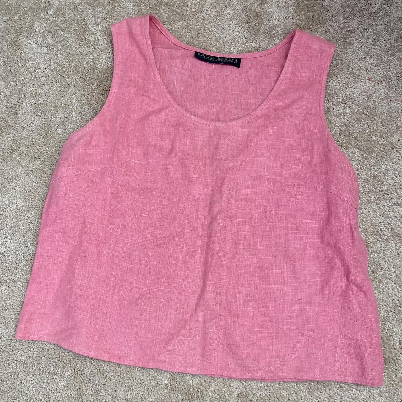 Vintage Harve Benard Pink Linen Blouse 19.5” pit... - Depop