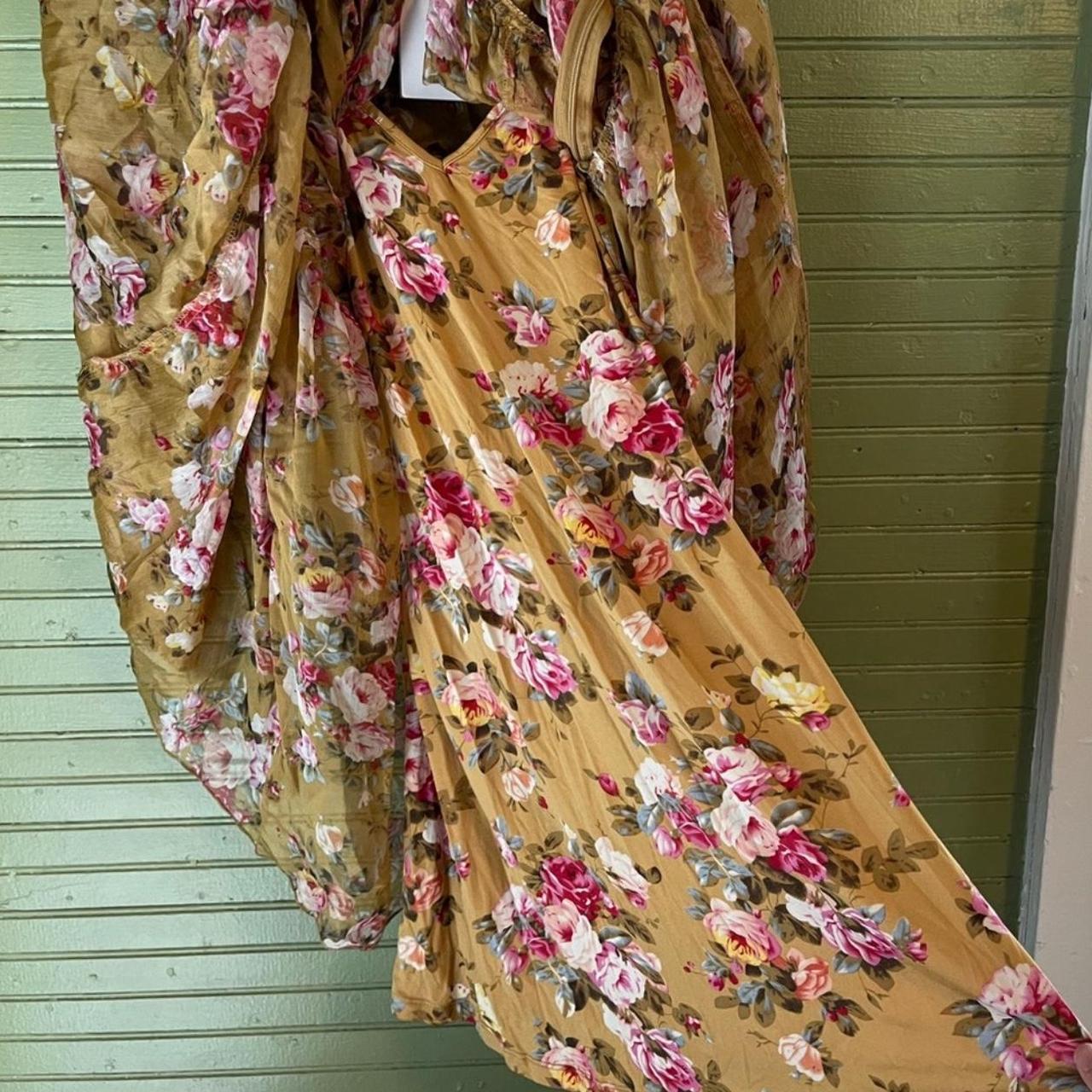 Good NWT! Anthropologie OPT Felicity Dress Yellow Floral Medium