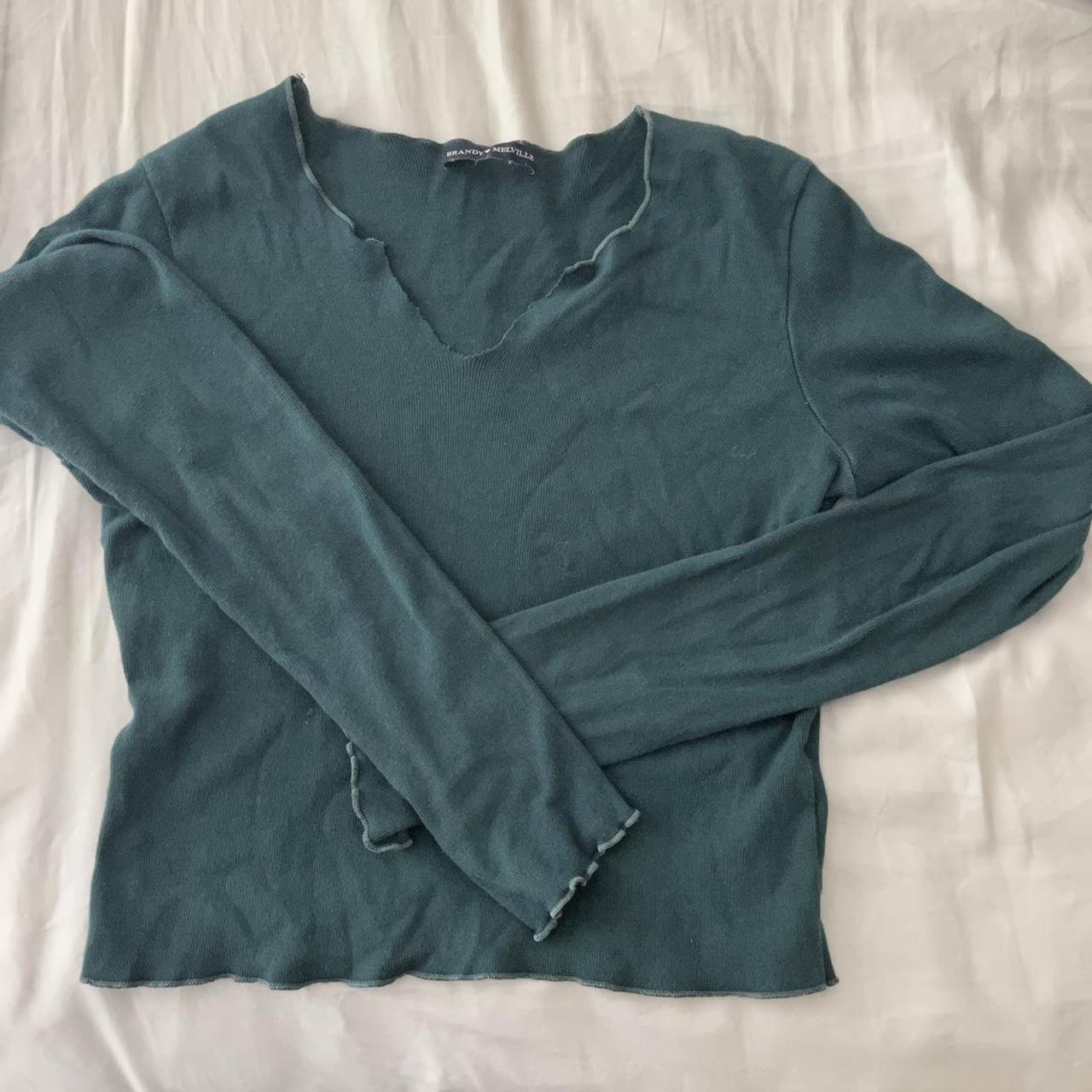 Brandy Melville green long sleeve top NO PAYPAL... Depop