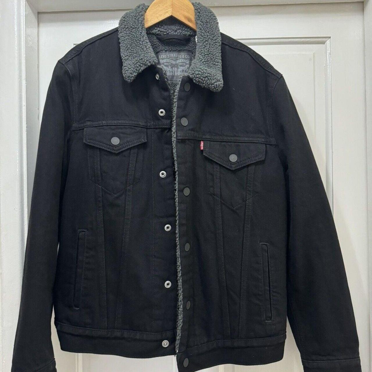 Mens black clearance levis denim jacket