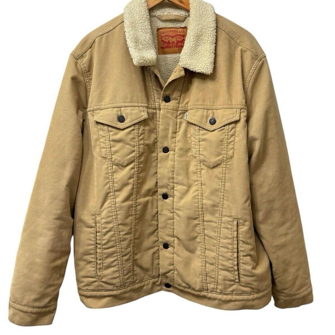 Levi s Beige Corduroy Sherpa Trucker Jacket