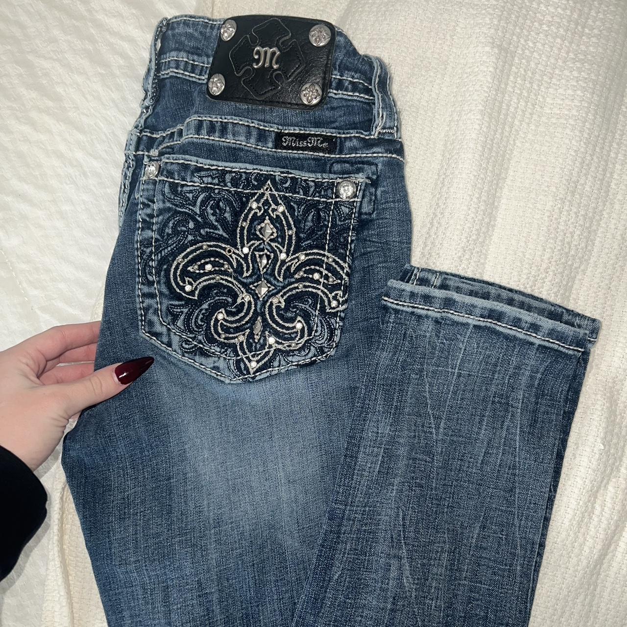 Miss Me Women's Navy Jeans | Depop