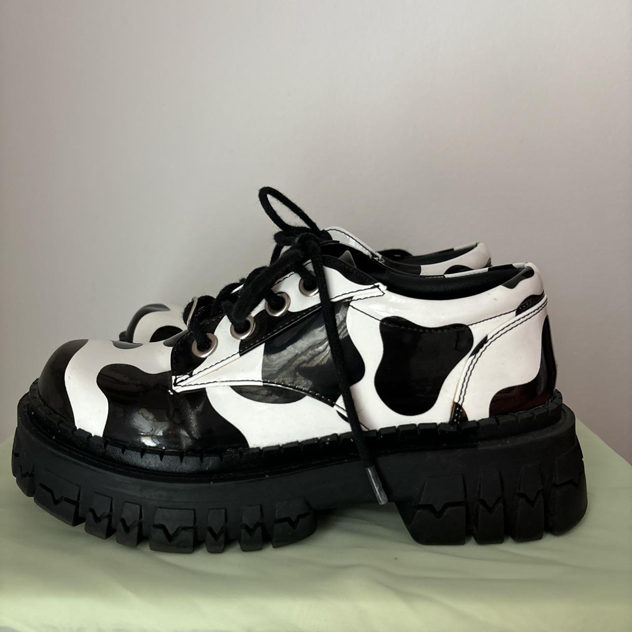 black and white platform sneakers
