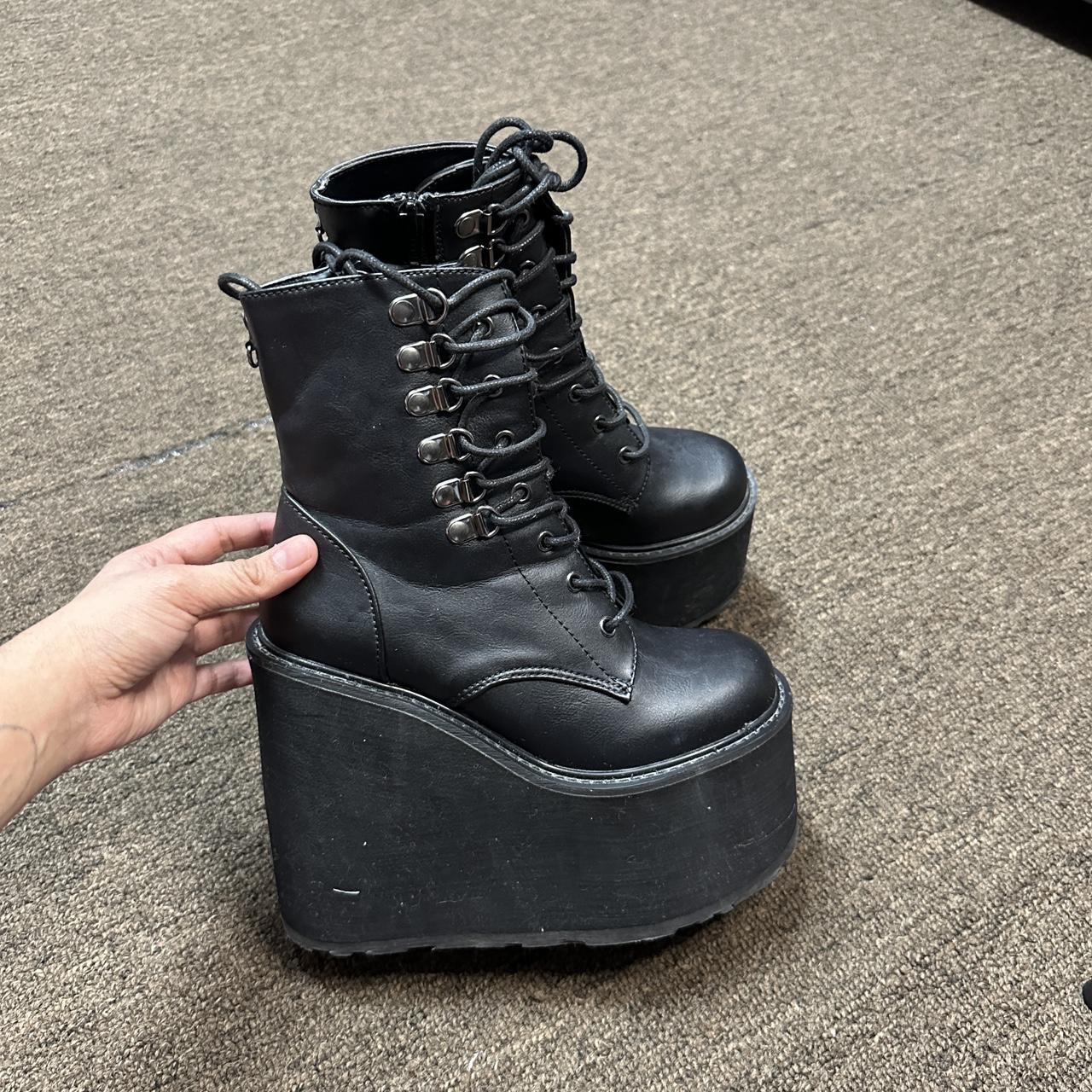 demonia white platform boots