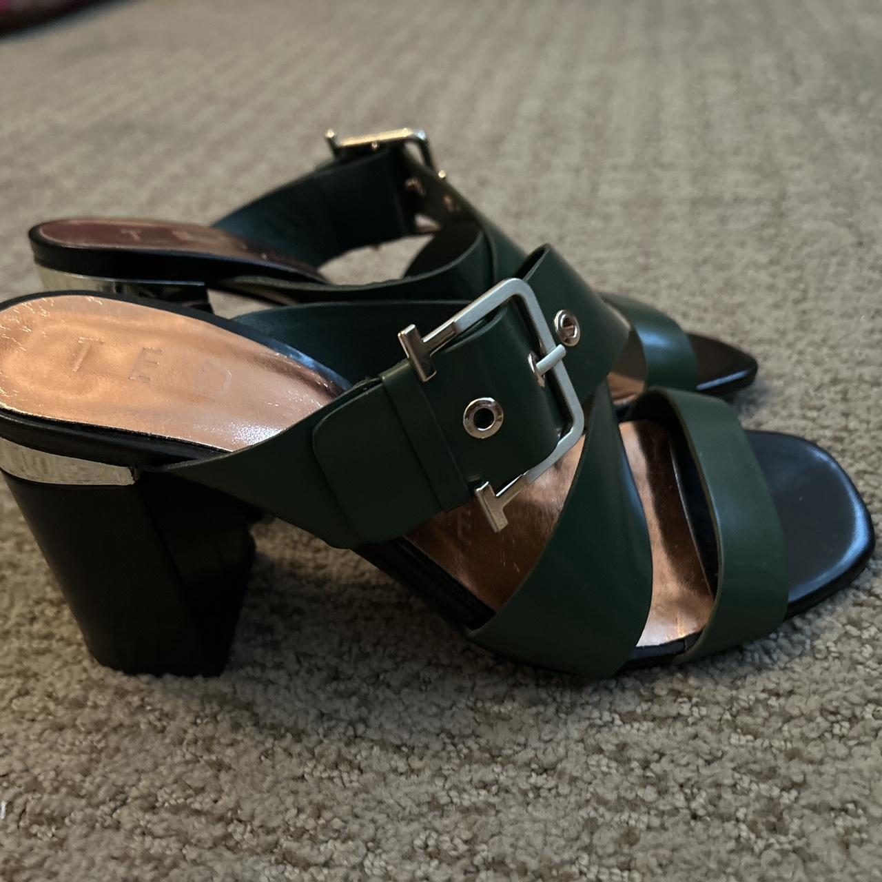 Ted baker green and gold buckle heels only worn one