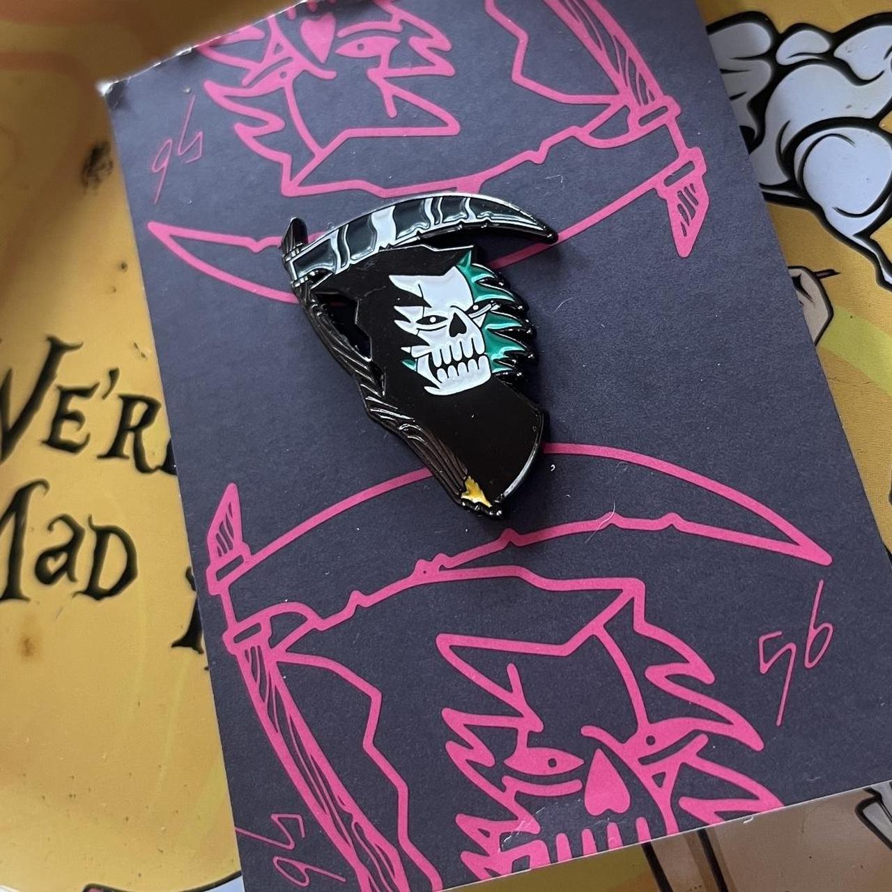 56 Skull Grim Reaper Enamel Pin 🧿 Brand: ? 🧿 Size: - Depop