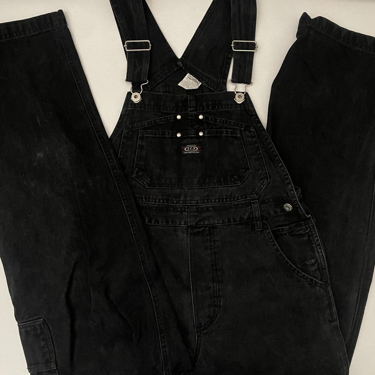 Vintage Jordache Black Jean Overalls Size M/79, a... Depop