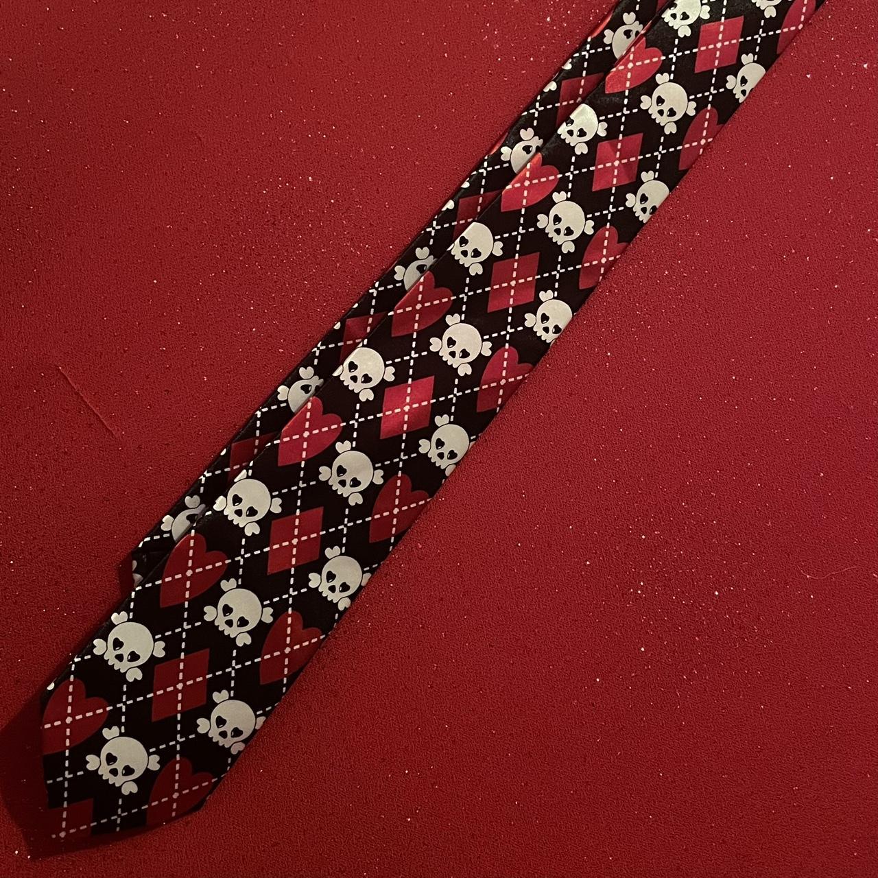 Unisex Red, black, and white emo tie. Purchased In... - Depop