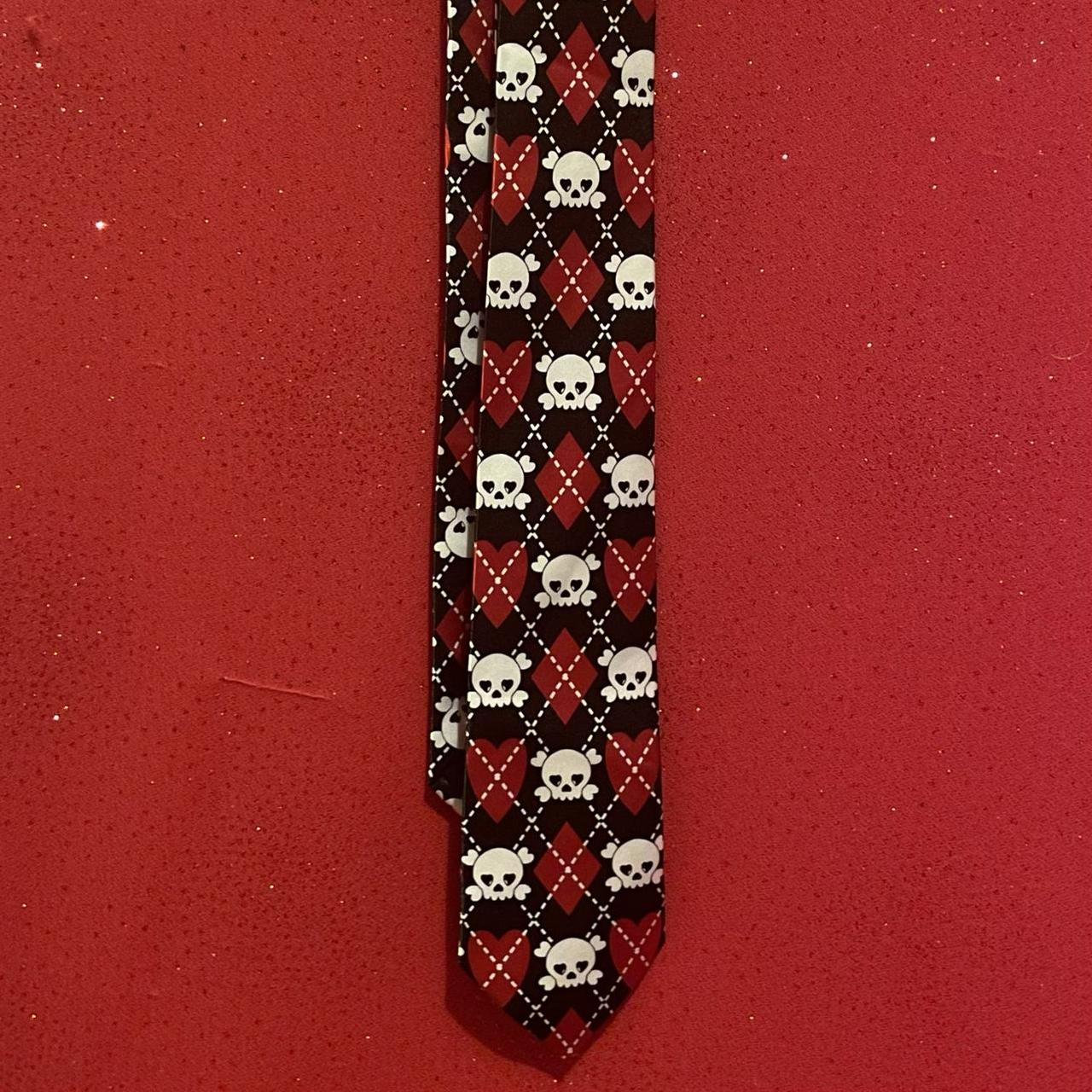 Unisex Red, black, and white emo tie. Purchased In... - Depop