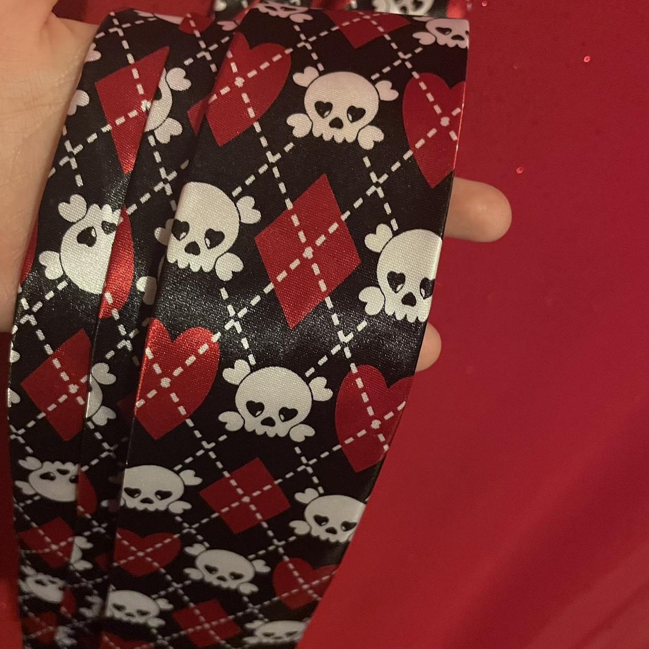 Unisex Red, black, and white emo tie. Purchased In... - Depop