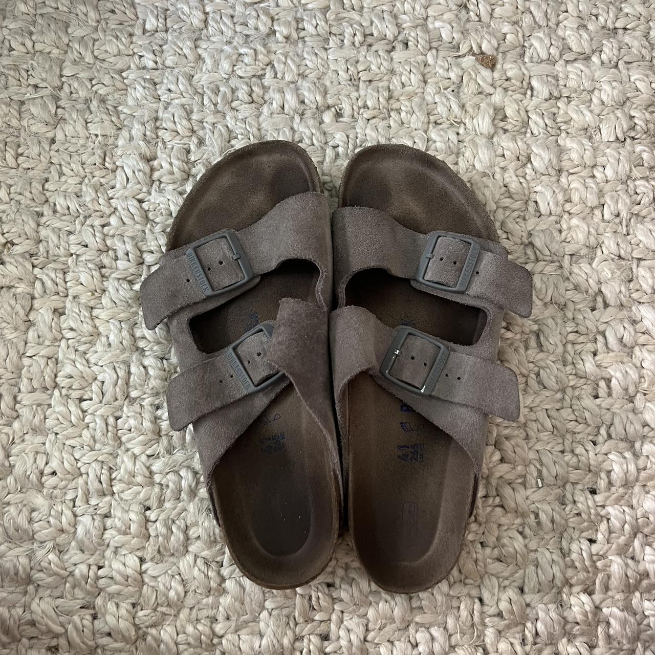 Birkenstock Women's Grey Sandals | Depop