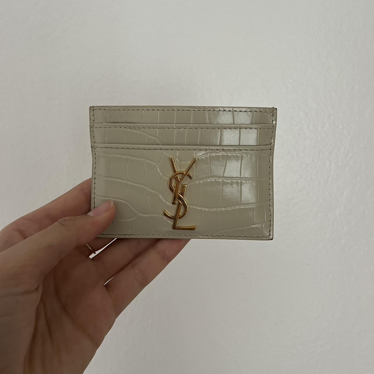 Ysl card holder discount cream