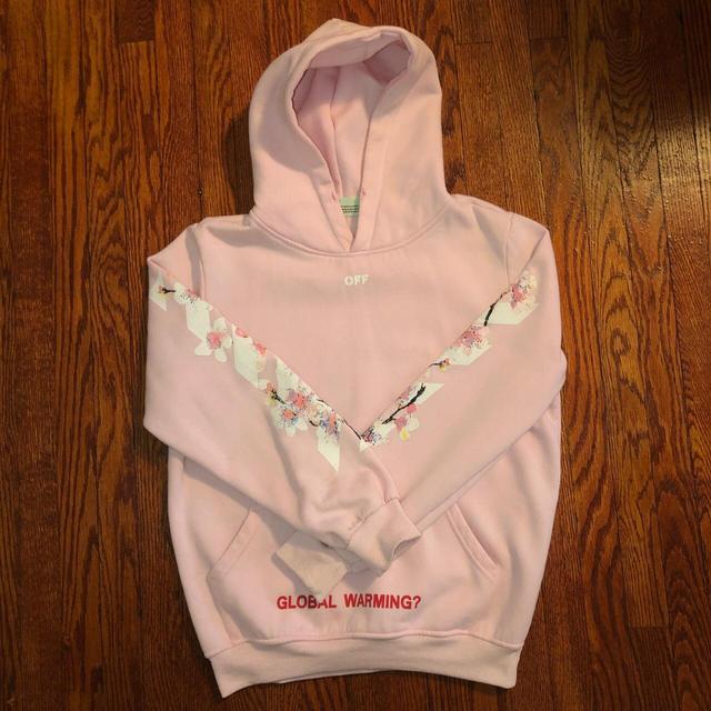 Off white pink hot sale global warming hoodie