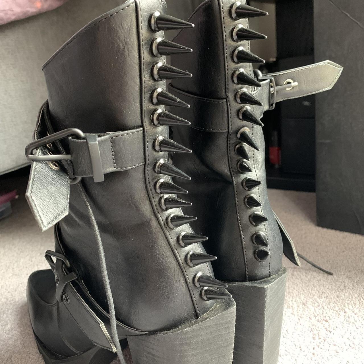 Widow Nox Spiked boots from DollsKill. Worn once to... - Depop