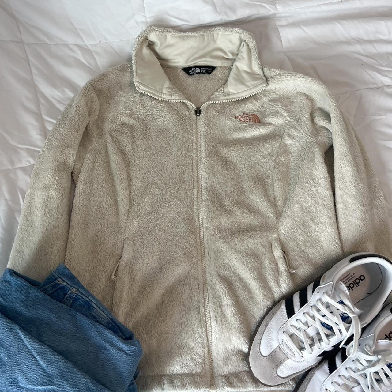 Women s The North Face Fleece Zip Up Cream. Depop