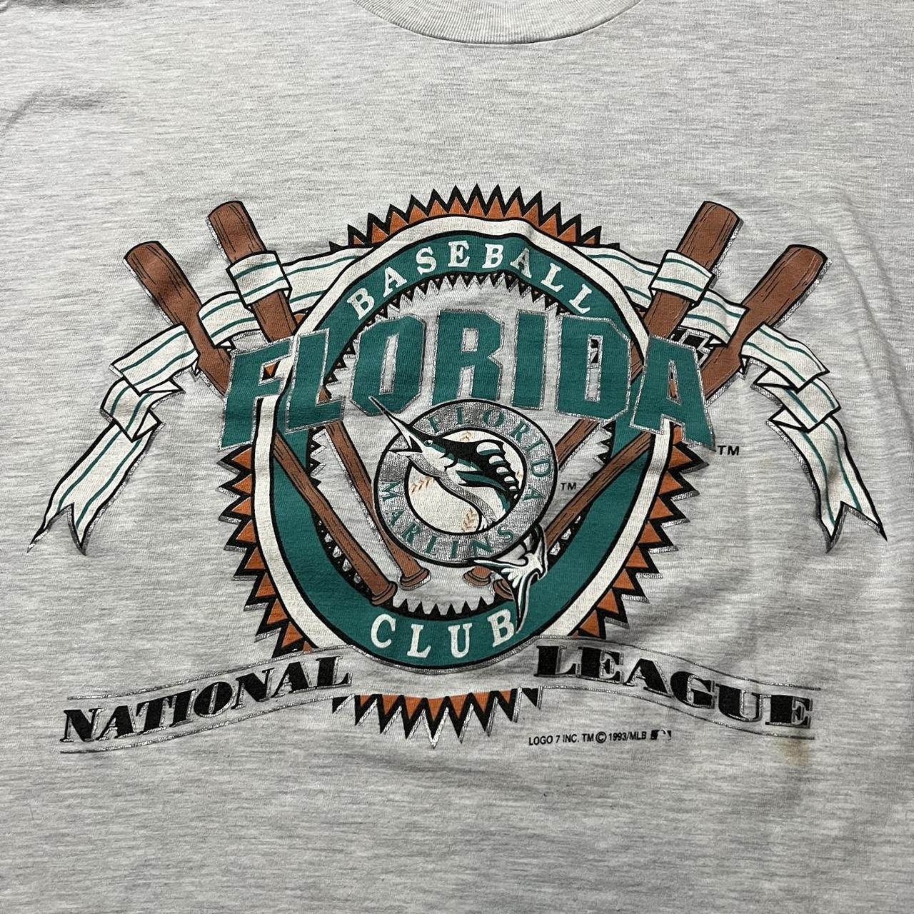 VINTAGE BASEBALL 93 FLORIDA MARLINS T-SHIRT LOGO 7