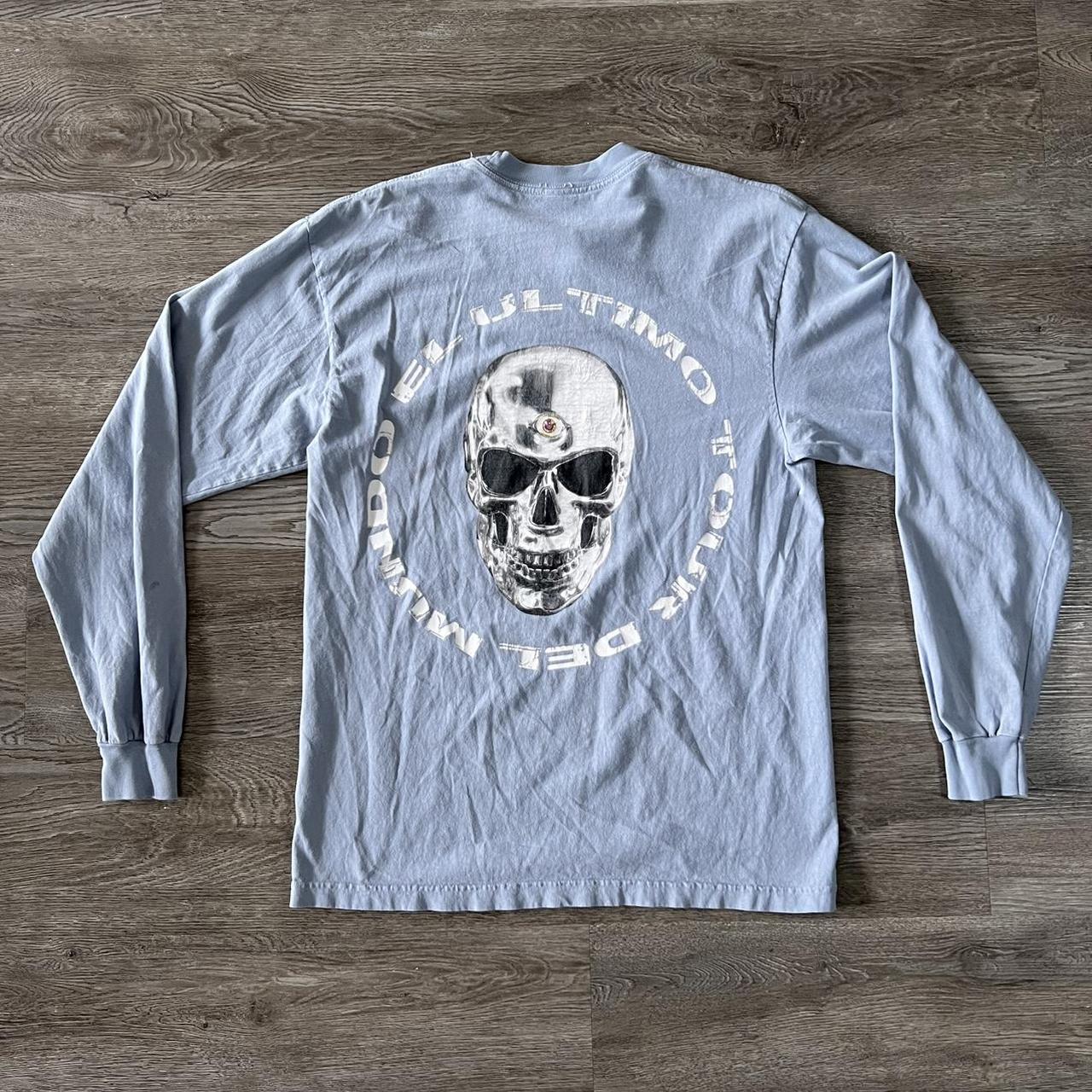 Bad Bunny store El Último Tour del Mundo Blue Skeleton Sweater