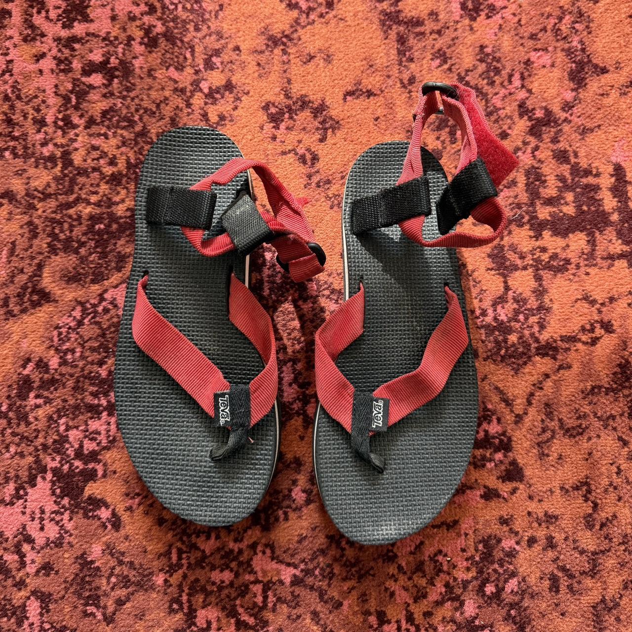 Teva Women's Sandals Red/Multi US – Red platform Teva
