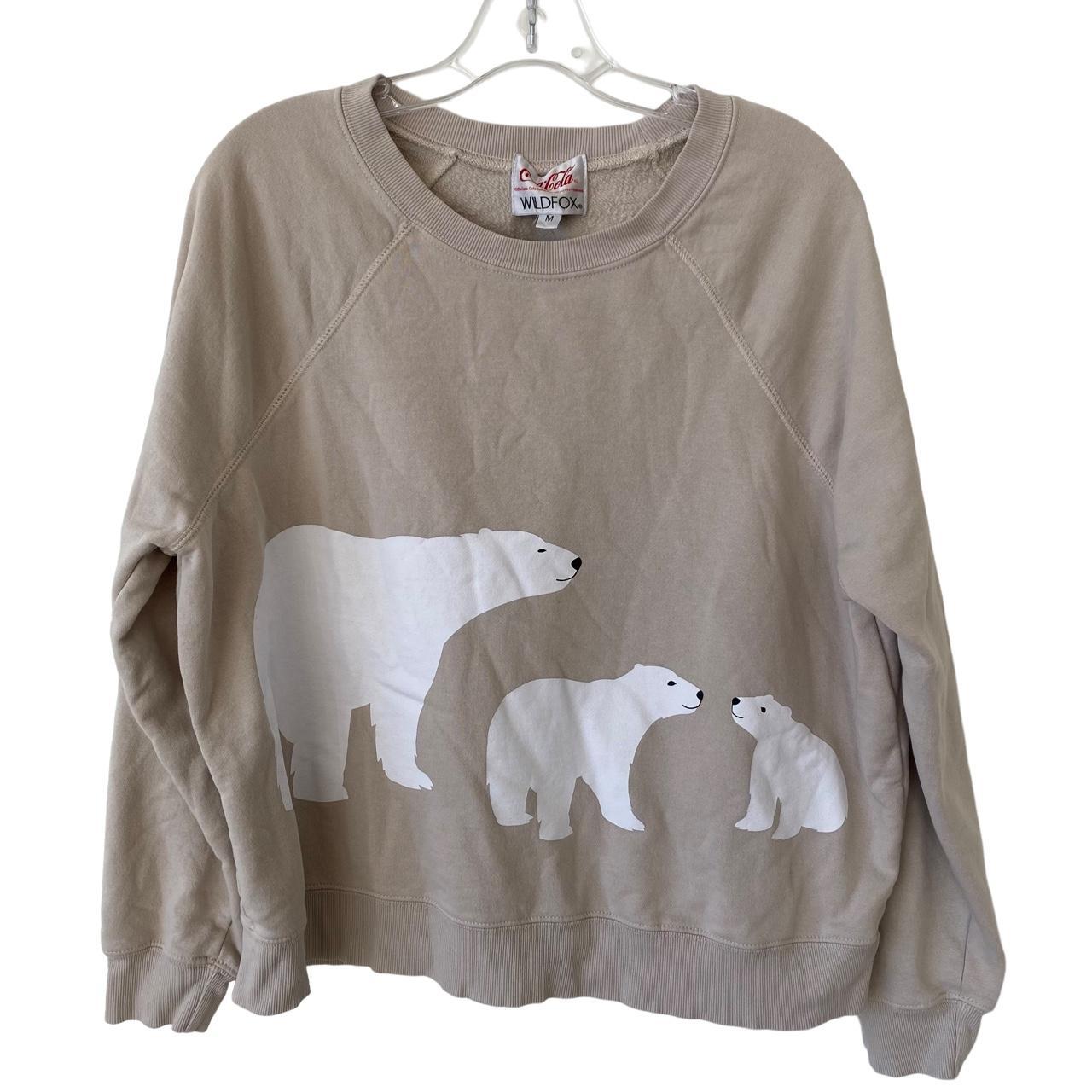 Wildfox Coca Cola Cream Polar Bear Logo Sweatshirt Depop