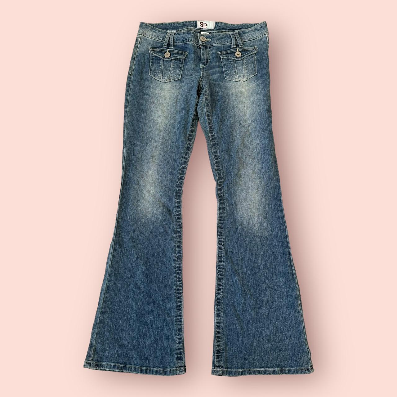 Vintage Y2K SO Clothing low rise flare jeans - great... - Depop